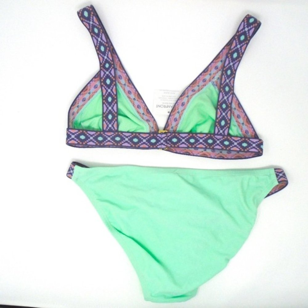 BANDAGE AZTEC PRINT MINT & PURPLE BIKINI - Picture 4 of 6